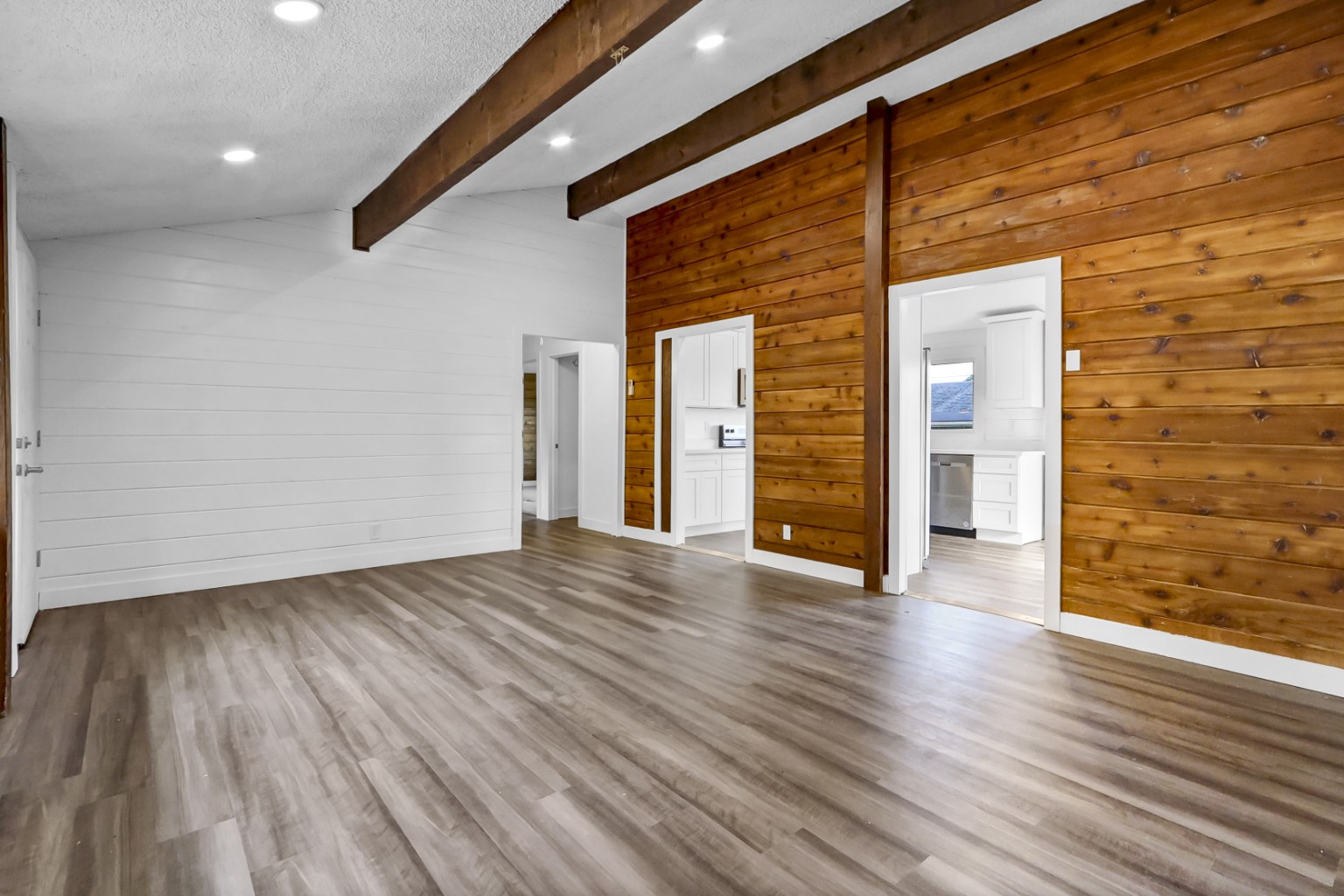 Rustic room after flooring remodel